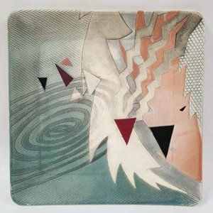 Modern Art Ceramic Platter Signed - Tesoro LA